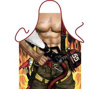 itati - Delantal de bombero para barbacoa y cocina, diseño de bombero