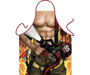 itati - Delantal de bombero para barbacoa y cocina, diseño de bombero