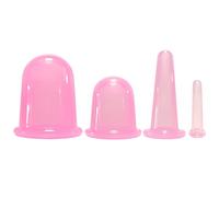 iTauyees Ventosas Celulitis, 4 Piezas Ventosas de Silicona, Ventosas Masaje Kit para Masaje de Cuello Cara y Cuerpo para Antienvejecimiento Reducción de Arrugas Alivio Del Dolor Relajación (Rosa)