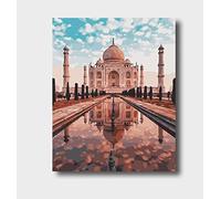 ITAWS Pintura Al Óleo Pintada A Mano Pintura Paisaje Taj Mahal, Sin Marco, 50X70Cm Pintura Por Números Para Niños & Adultos & Principiantes, Kits De Pintura Al Óleo Digital