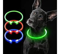 iTayga Collar Luminoso para Perros, USB Tipo C y Collar RGB Impermeable para Perros, Longitud Ajustable, 7 Modos, Luminoso Multicolor Verde, Azul y Rojo para y Gatos