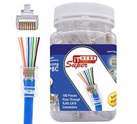 ITBEBE - Paquete de 100 conectores RJ45 de paso Cat 6 (de alto rendimiento, Cat6, extremos 8P8C) para cable Ethernet