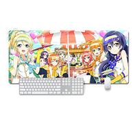 ITBT LoveLive XXL Anime Alfombrilla para ratón 900 x 400 mm - Speed Gaming Mousepad - Mouse Pad para Ordenador - 3mm Goma Antideslizante, para Gamers Ordenador, PC y Laptop, E