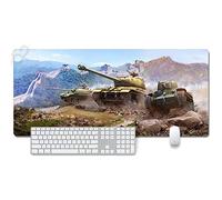 ITBT World of Tanks XXL Anime Alfombrilla para ratón 900 x 400 mm - Speed Gaming Mousepad - Mouse Pad para Ordenador - 3mm Goma Antideslizante, para Gamers Ordenador, PC y Laptop, U