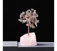 ITCLEYMDZV 1PC Crystal Rubble Fortune Tree Rough Crystal Flower Tree Irregular Rose Quartz Raw Stone Base Home Decoration (Color : Labradorite R)