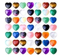 ITCLEYMDZV 80PCS Heart Shaped Crystals Love Gemstones Rose Quartz Bulk Pocket Thumb Crystal Polished Stone Balancing Assorted Set Gift for Women(13 Colors)