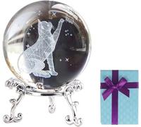 ITCLEYMDZV Crystal Ball 3D Laser Moon and Fairy Figurines Glass Paperweights with Stand Gift Box Crystal Ornaments Gifts for Women Fairy Ornaments for The Home Office Decor,A-6cm