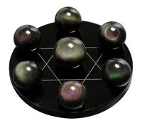 ITCLEYMDZV Crystal Ball Seven Star Array Obsidian Crystal The Office Decor Tablescape Decor Starter Set Textured Crystal Ball 7 Crystal Ball Crystal Ball Statue Gem,L