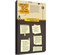 ITCLEYMDZV Driving Steps For Pedestrians Traffic Guide Poster Room Aesthetics Great Decoration for Kitchen Living Room Bedroom Office(Framed,16x24inch(40x60cm))