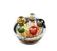 ITCLEYMDZV Five Road God Crystal Ball Ornament with Five Elements Beads, Gold, Wood, Water, Fire, Earth, Colorful Beads