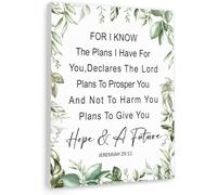 ITCLEYMDZV Jeremiah 29:11 Canvas - For I Know The Plans I Have For You Scripture Wall-Art, Motivational Decor for Home Office, Hope and a Future Gift Idea (Framed,08x12inch(20x30cm))