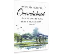 ITCLEYMDZV Lead Me To The Rock Psalm 61:2 Print - Inspirational Scripture Canvas Wall-Art, Modern Painting for Bedroom, Office, Gift of Encouragement (Unframed,12x18inch(30x45cm))