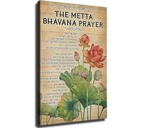 ITCLEYMDZV Metta Bhavana Loving Kindness Art Yoga Spiritual Print Mindful Wall Decor for Living Room Bedroom Office(Framed,12x18inch(30x45cm))