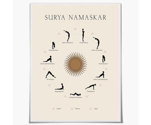 ITCLEYMDZV Namaste Boho Sun : Yoga Poses Wall-Art for Spiritual Decor, Sun and Moon Inspired Canvas Print for Yoga Room(Unframed,12x18inch(30x45cm))