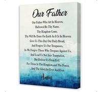 ITCLEYMDZV Pastor Appreciation Gift, The Lord's Prayer Ministry Art, Canvas Print for Church Leader, Clergy Present(Framed,12x18inch(30x45cm))