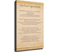 ITCLEYMDZV Personal Growth Poster - Canvas Wall-Art of Four Life Principles - Motivational Decor for Office, Study, and Home(Framed,16x24inch(40x60cm))