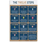 ITCLEYMDZV Personal Growth Steps Poster Self Improvement Canvas Wall-Art for Living Room Bedroom Home Decor Print(Framed,12x18inch(30x45cm))