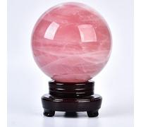 ITCLEYMDZV Rose Quartz Crystals Sphere Crystal Ball Ball Ornament Sphere with Wood Stand for Decoration, Scrying Mirror, Feng Shui,15cm/5.9in