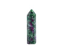 ITCLEYMDZV Ruby Zoisite Crystal Wand Hexagonal Point, Polished Green and Red Gemstone Tower, 33×8mm, 4g, for, Home Décor