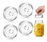 ITClosud 4 Piezas Fermentación Piedras de Pesaje Ø 7 cm, Pesos de Vidrio para fermentación, Vaso de Fermentación para Chucrut, para Fermentar Chucrut Kimchi