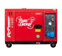 ITCPower Generador diésel monofásico 4 tiempos con arranque ATS, bajo nivel de ruido y alternador AVR