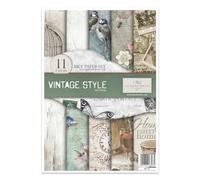 ITD Collection - Papel de arroz creativo A4 Decoupage Rice Paper Sheet 29,7 x 21 cm, técnica de servilletas, multicolor (RP010- Style Vintage- HS code 48021000)