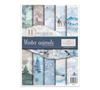 ITD Collection - Papel de arroz Decopatch - Decoupage - Papel de diseño para decoupage - Hojas de papel de arroz - A4 29,7 x 21 cm - Animales de invierno - RP-083