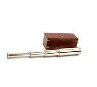 ITDC 15 Handheld Brass Telescope with Leather Case - Nautical Collector by