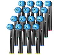 ITECHNIK Cabezales compatibles con cepillo eléctrico Oral B, 16 unidades, color negro, sensibles, cabezales de repuesto para cepillos de dientes (Negro, A)