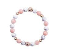 ITECHNIK Pulsera Curativa, Pulsera de Piedra de Cebra, Pulsera Elástica para Yoga Reiki Meditación Terapia Energética,1 pulsera de perlas de cristal rosa natural, reduce el estrés y alivia la ansiedad