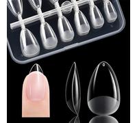 ITECHNIK Puntas de uñas Almendra Corta - Puntas de gel de cobertura completa cortas y suaves puntas de uñas prepulidas hechas de resina PMMA para mujeres salón 12 tamaños 240 piezas