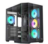 Itek Caja Dark Cave AKU - Torre Gaming - ATX - 4 Ventiladores ARGB de 12 cm - USB 3.0 - Type-C - Panel Lateral y Frontal de Vidrio Templado