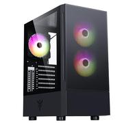 Itek Caja SIISBE 3.0 - Torre Media para Juegos, Ventilador ARGB de 3x12 cm, USB3, Panel Lateral Temp Glass con bisagra