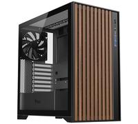 Itek Caja Woody - Torre Gaming - ATX - 3X Ventiladores Negros de 14 cm - 2X USB 3.0 - Type-C - Frontal de Madera - Panel Lateral de Vidrio Templado