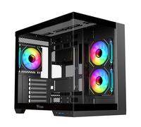 Itek Case Dark Cave DS - Torre Gaming, ATX, Ventilador ARGB 3x12cm, 2xUSB3, Tipo-C, Panel Frontal y Lateral Temp Glass