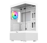 Itek Case SHOWBUI 33W - Torre Gaming, ATX, Ventilador ARGB de 12 cm, Panel Frontal y Lateral Temp Glass, Edición Blanca