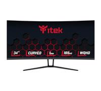 Itek Monitor GGC - 34 Pulgadas, Curvo R1500, resolución WQHD 3440x1440 UltraWide, Panel VA de 165Hz, Pantalla 21:9, 1ms, 2xHDMI, 2xDP, HDR400, Adapt Sync.