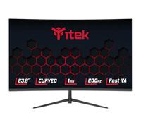 Itek Monitor GGC - 23,6" Pantalla Curva R1500, resolución FHD 1920x1080, Panel Rapide VA, 200 Hz, 16:9, 1 ms, HDMI, DP, sincronización adaptativa