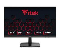 Itek Monitor GGF - 24,5" Pantalla Plana con Panel IPS 16:9, resolución FHD 1920x1080, 180Hz, 1ms, Conexiones HDMI y DP, HDR, sincronización adaptativa