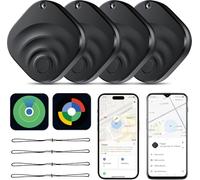 Item Finders Work with Apple Find My APP (iOS Only), Item Finder for Luggage, Backpack, Super Lightweight, IP67 Waterproof (4 Blancanieves)