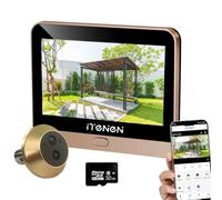 iTenen PDG1 Mirilla Digital de Puerta Batería 3.0mp con Microsd de 32 GB,Vídeo Inalámbrico de Pantalla de 4.3 Pulgadas, Porta de la cámara,2.4Ghz Wi-Fi,Audio un Sentido único,Detección de Movimiento