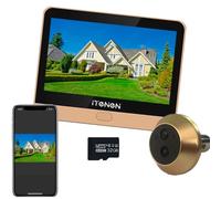 iTenen PDG1 Mirilla Digital Puerta WiFi 3.0mp con Microsd de 32 GB | Detección de Movimiento+Batería 5000mAh,Pantalla de 4.3 Pulgadas,2.4Ghz Wi-Fi,Audio un Sentido único,sin cuota mensual