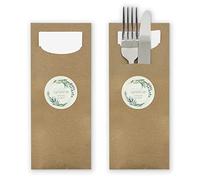itenga 24 bolsas para cubiertos de papel con servilleta I Schön dass du da bist eucalipto I 8,2 cm x 20,0 cm I adecuado para todas las ocasiones y celebraciones