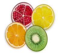 itenga 40 posavasos de cartón con tapa de cerveza, frutas, granada, kiwi, naranja, limón, redondo, diámetro de 10,7 cm, ideal como posavasos en ocasiones y celebraciones