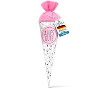 itenga Bolsa escolar para hermanos de 35 cm, diseño de plantas/flores, como paquete de regalo o pequeña bolsa escolar para niños y adultos, comienzo del colegio, comienzo del trabajo (estampado floral