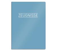 itenga Carpeta de certificados con diseño DIN A4, estable carpeta para documentos, 20 fundas estables, para niños, jóvenes, estudiantes, niñas, niños (azul)