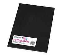 itenga - Cartulina fotográfica, 25 hojas A4, 300 g/m², cartulina de color para impresora, manualidades o diseños creativos, color Negro