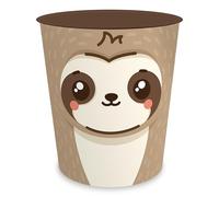 itenga Papelera para niños - Perezoso - Diseño Kawaii - Papelera redonda de 11 litros - resistente, fácil de limpiar y decorativa para habitación de los niños - Plástico estable