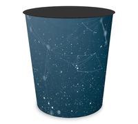 itenga Papelera para niños y adultos con diseño, redonda, aprox. 11 litros, cubo de basura para habitación infantil u oficina, plástico estable (diseño abstracto de alta tecnología)