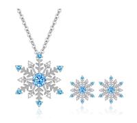ITESSY Pendientes de tuerca de copo de nieve de Navidad, collar con colgante de copo de nieve para mujeres y niñas, aretes de Navidad con circonita cúbica brillante │ Delicados aretes de Navidad, Oro